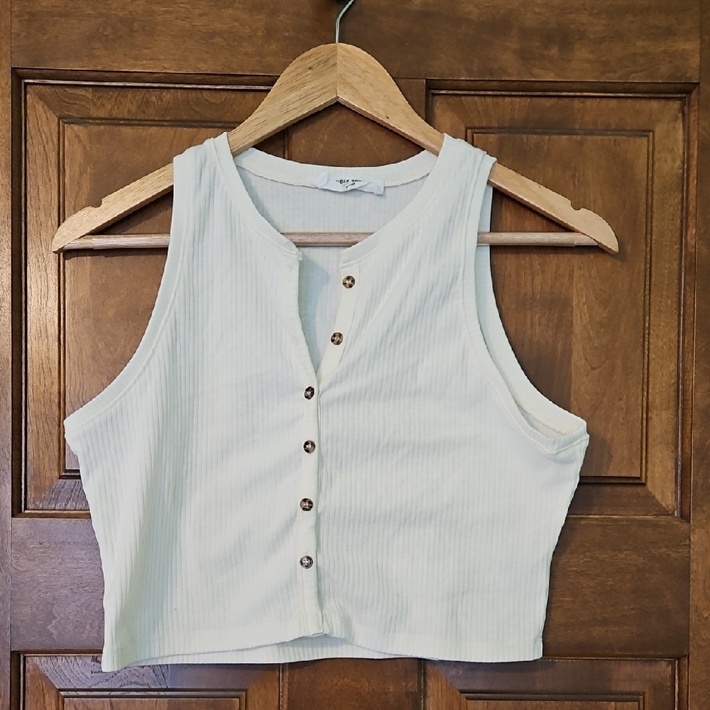 Button-Down Crop Tank